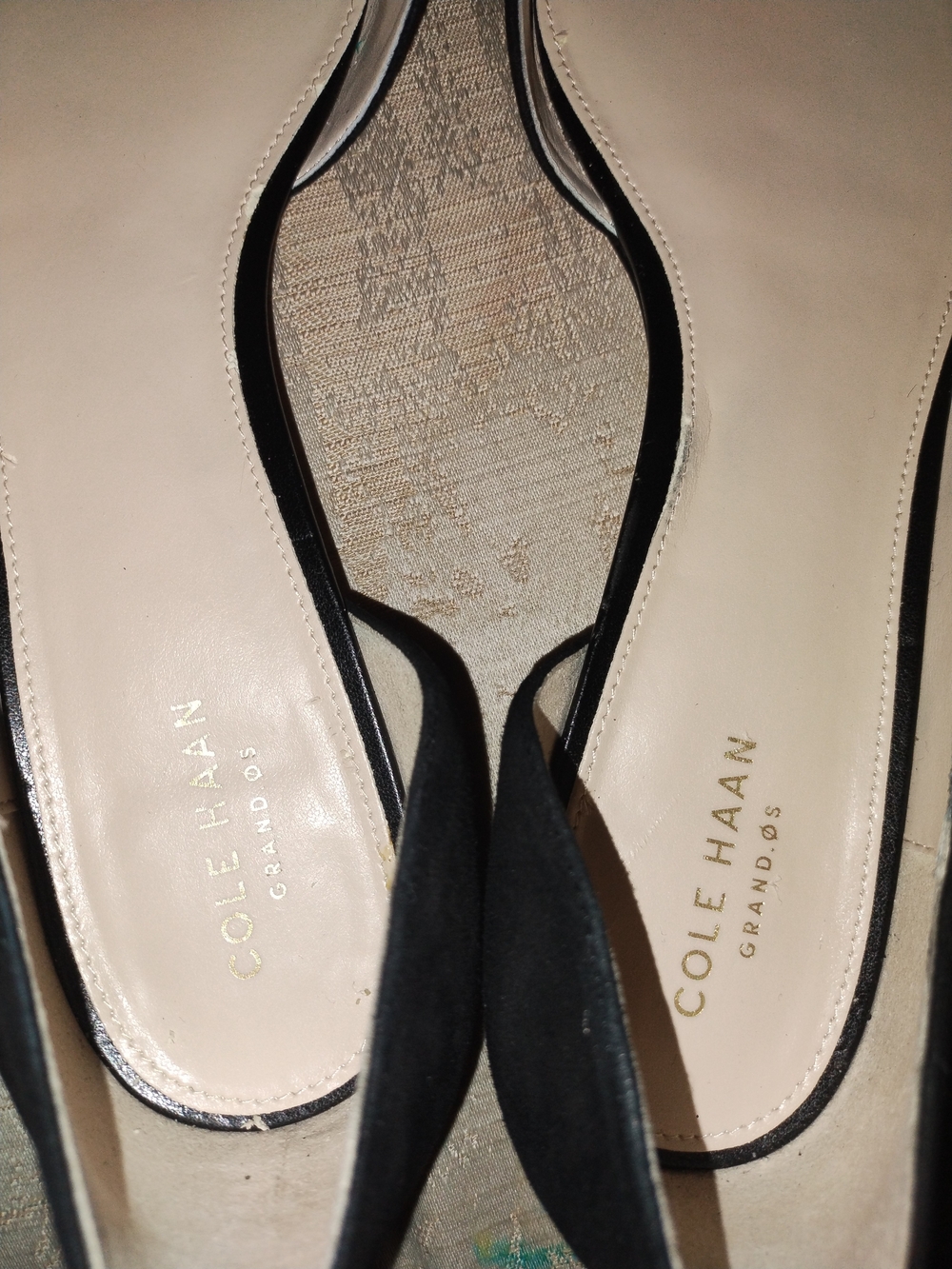 Cole Haan Black Pointed D'Orsay Flats with Leather Toe - Picture 5 of 7